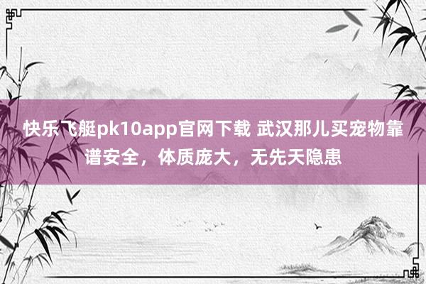 快乐飞艇pk10app官网下载 武汉那儿买宠物靠谱安全，体质庞大，无先天隐患