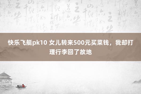 快乐飞艇pk10 女儿转来500元买菜钱，我却打理行李回了故地