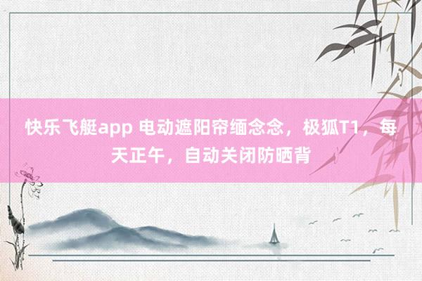 快乐飞艇app 电动遮阳帘缅念念，极狐T1，每天正午，自动关闭防晒背